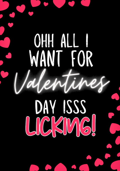 Licking For Valentines - Greeting Card