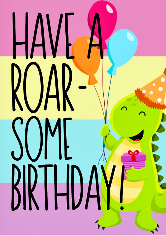 Birthday Dinosaur -  Birthday Card