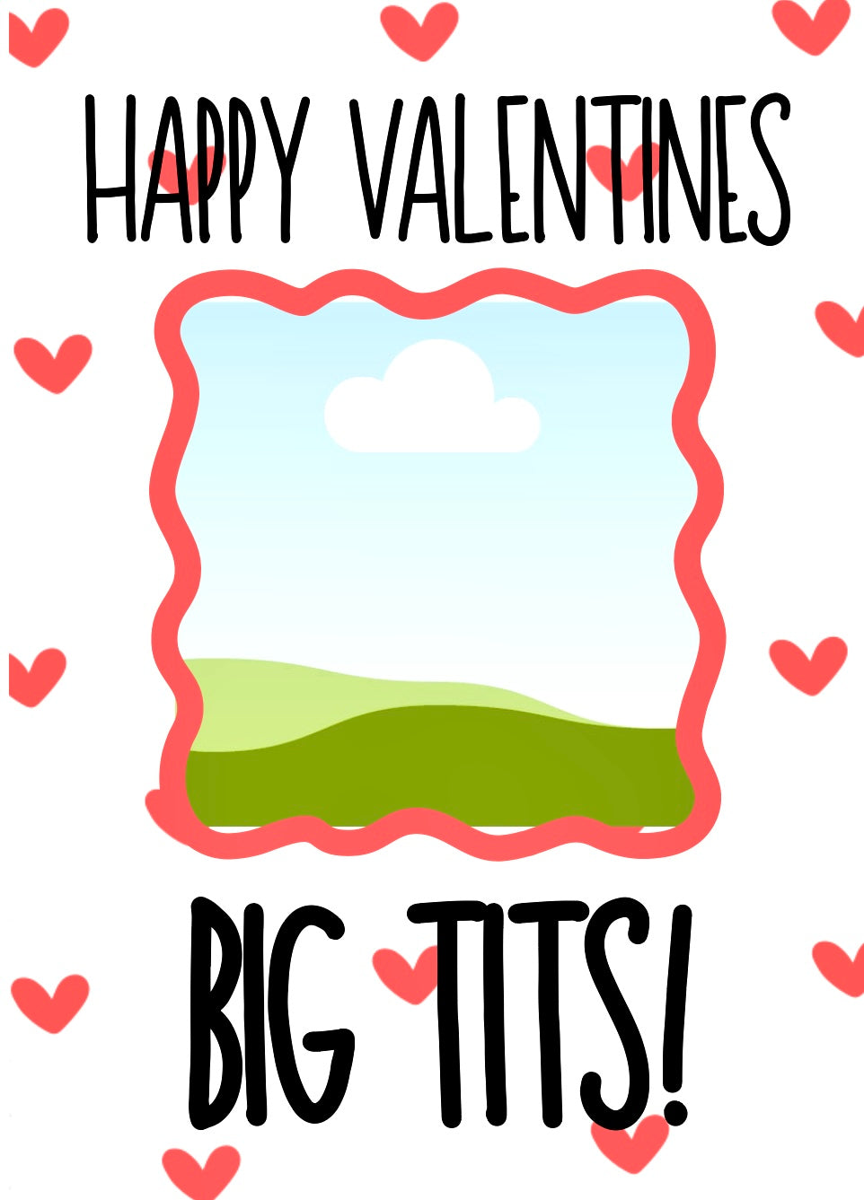 Valentines Big Tits - Greeting Card