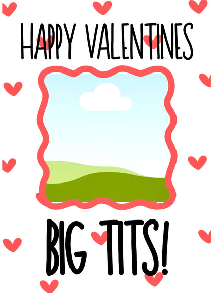 Valentines Big Tits - Greeting Card
