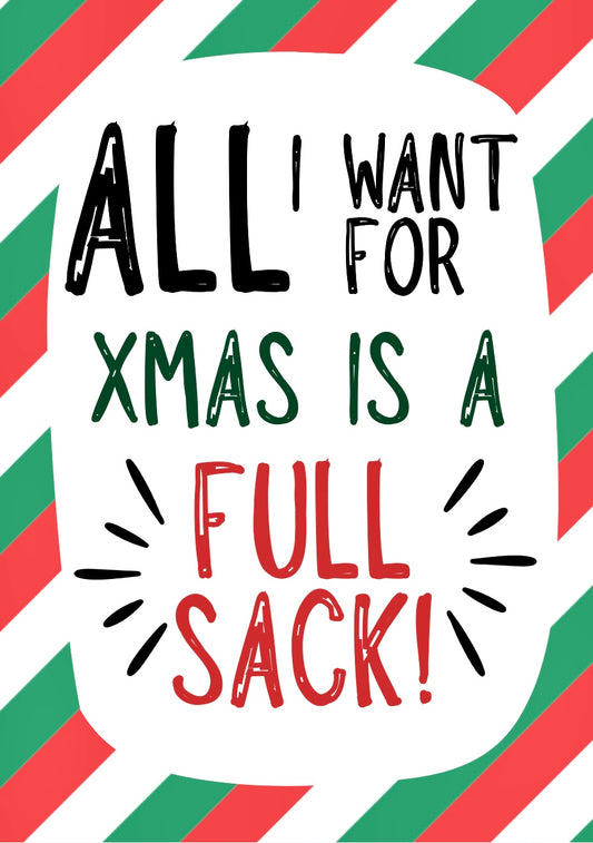 Full Sack Christmas -  Greeting Card