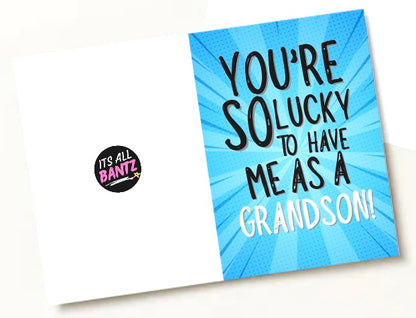 So Lucky Grandson - Greeting Card