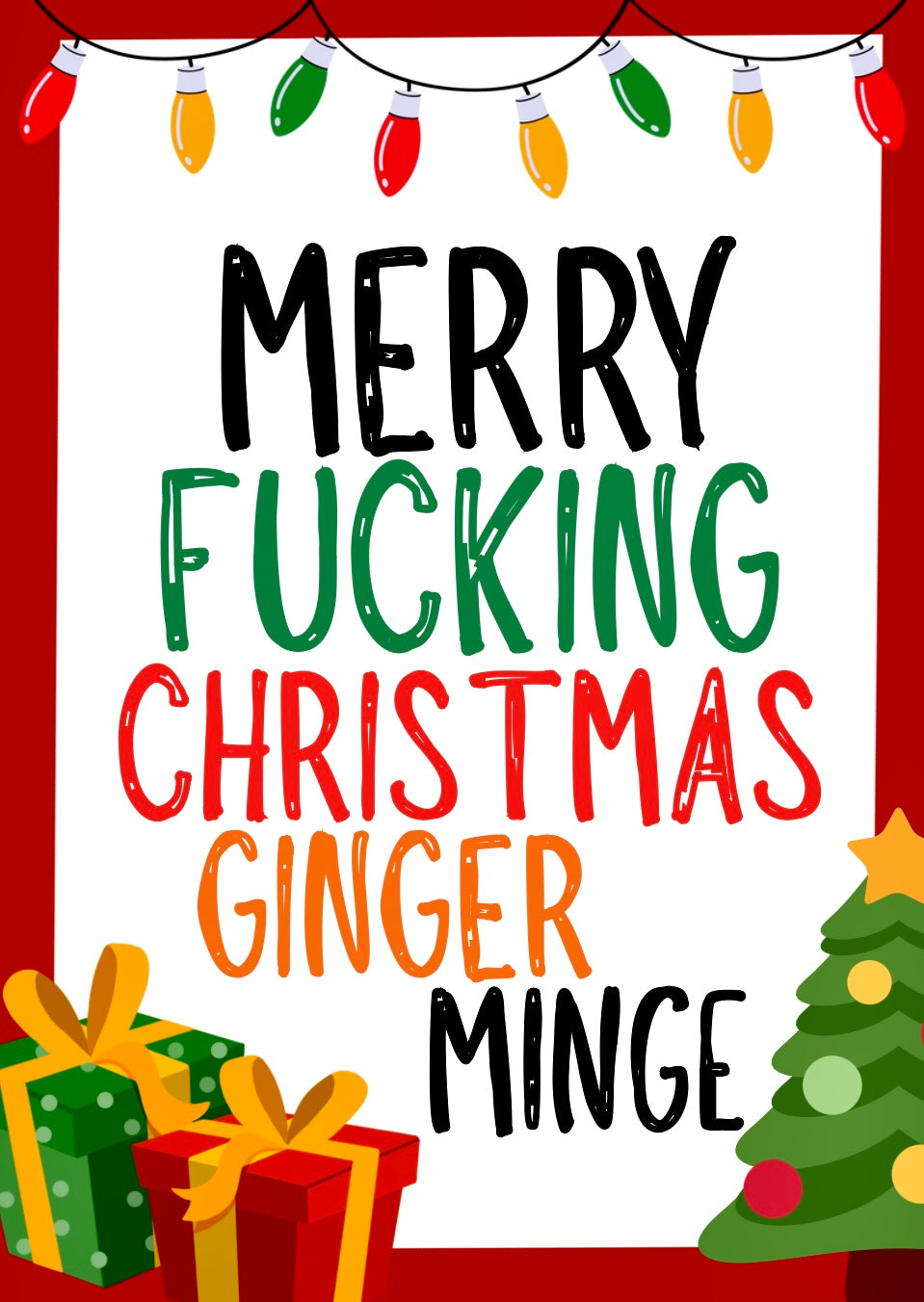 Christmas Ginger Minge -  Greeting Card