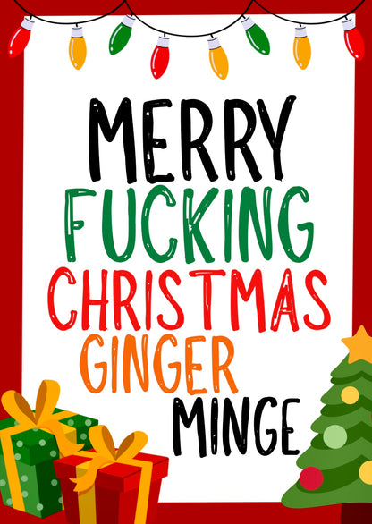 Christmas Ginger Minge -  Greeting Card
