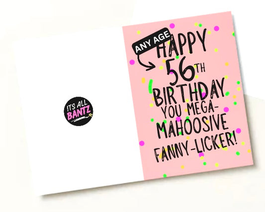 Mahoosive Mega Fanny Licker - Greeting Card