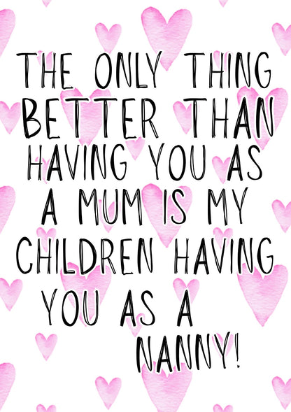 You As A Nanny - Greeting Card