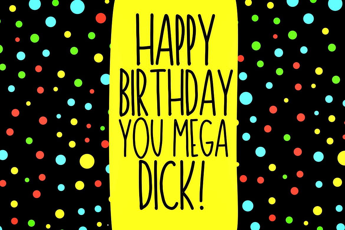 Happy Birthday Mega Dick - Wine Bottle Label