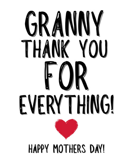 Granny Thank You - Greeting Card