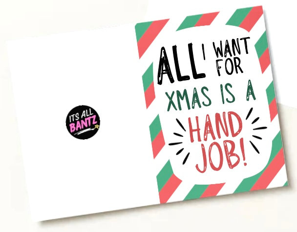 Hand Job Christmas -  Greeting Card