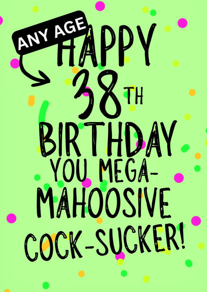 Mahoosive Mega Cock Sucker - Greeting Card