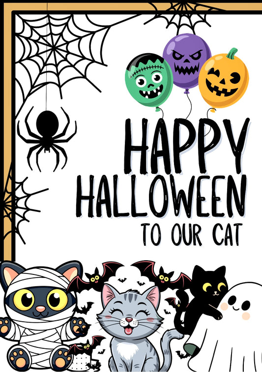 Happy Halloween To The Cat -  Greeting Card