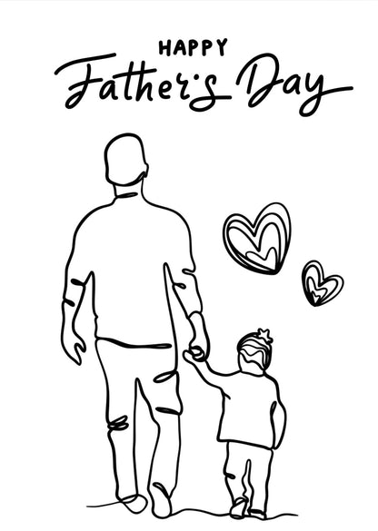 Fathers Day Silhouette - Greeting Card