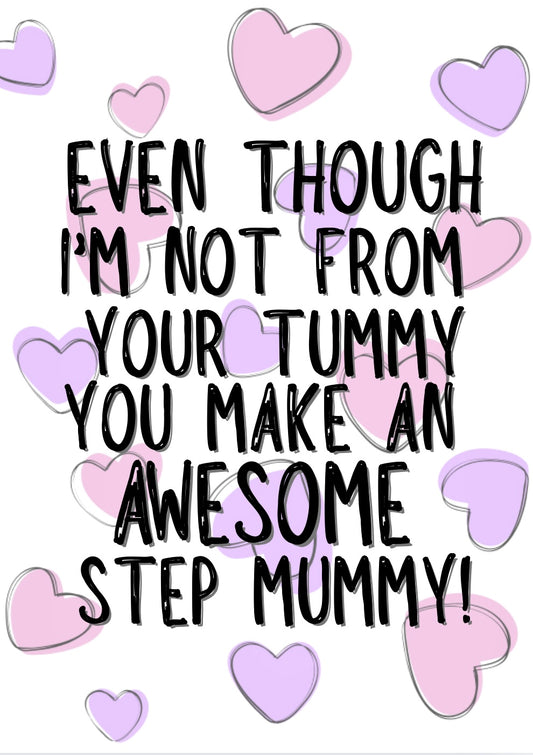Awesome Step Mummy - Greeting Card