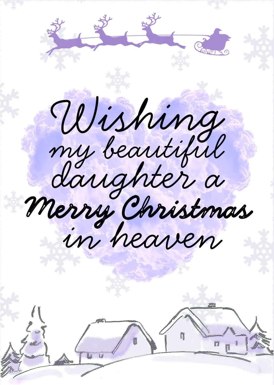 *ANY COLOUR/NAME* Christmas In Heaven -  Greeting Card