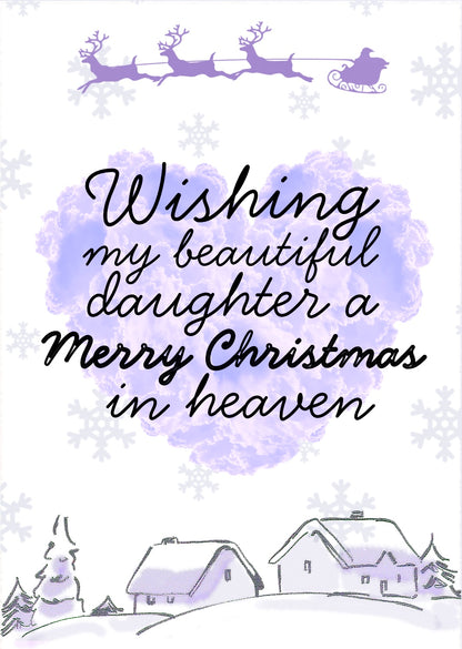 *ANY COLOUR/NAME* Christmas In Heaven -  Greeting Card