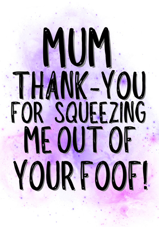 Mum Thank You - Greeting Card
