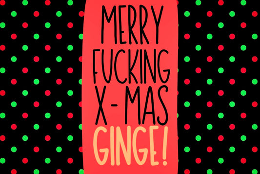Merry Xmas Ginge - Wine Bottle Label