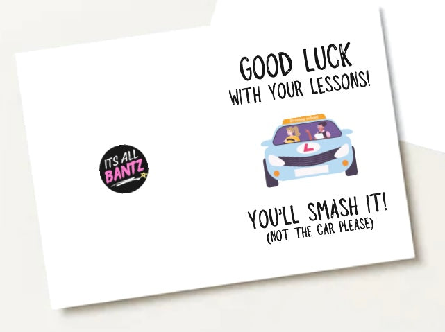 Good Luck Driving Lessons - Greeting Card