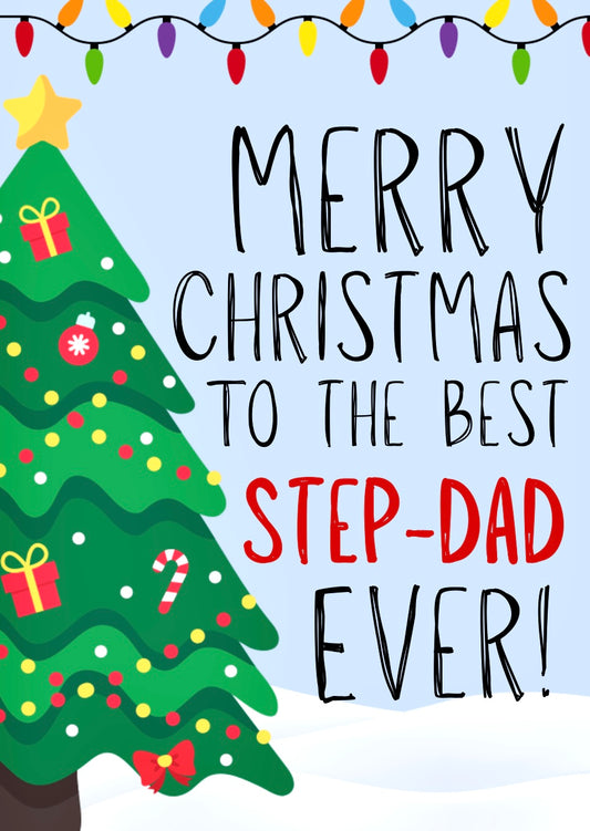 Merry Christmas Stepdad -  Greeting Card