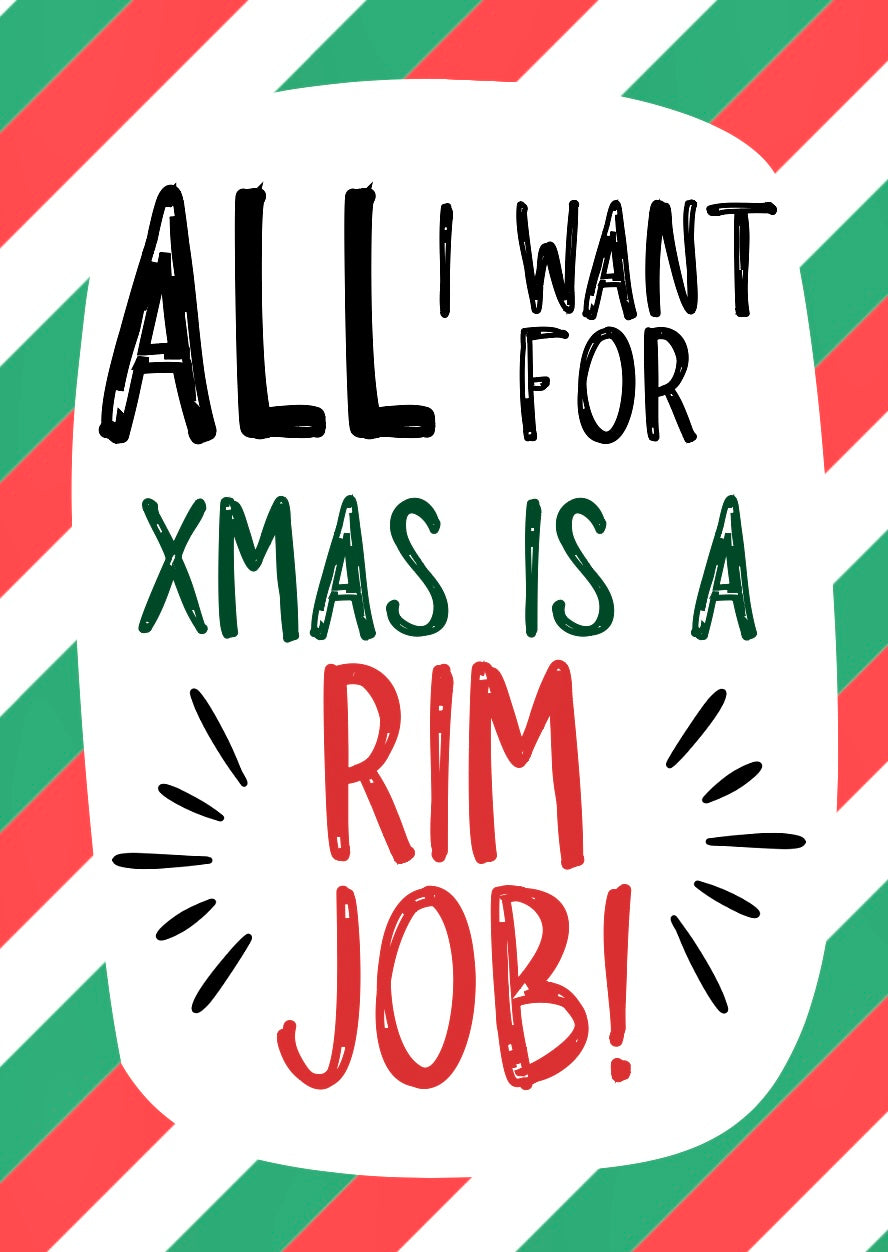 Rim Job Christmas -  Greeting Card
