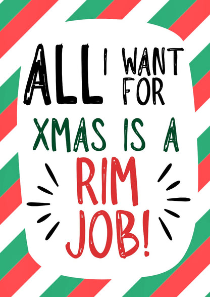 Rim Job Christmas -  Greeting Card