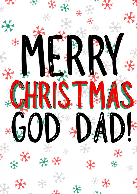 Merry Christmas God Dad -  Greeting Card