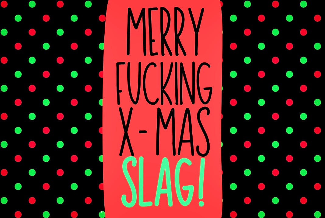 Merry Xmas Slag - Wine Bottle Label