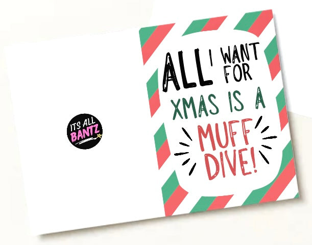 Muff Dive Christmas -  Greeting Card