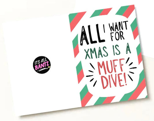 Muff Dive Christmas -  Greeting Card