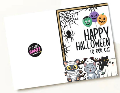 Happy Halloween To The Cat -  Greeting Card
