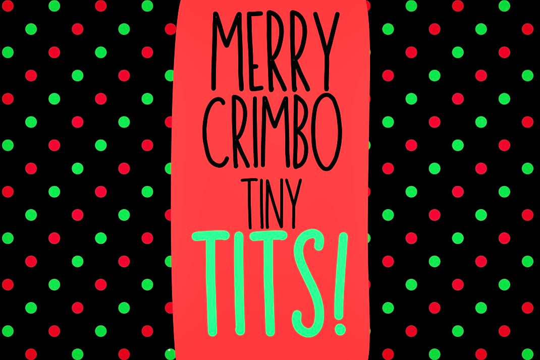 Merry Crimbo Tiny Tits - Wine Bottle Label