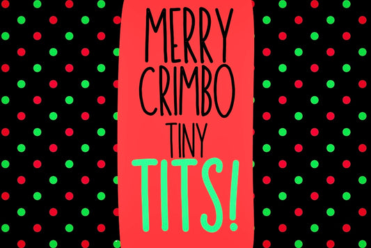 Merry Crimbo Tiny Tits - Wine Bottle Label
