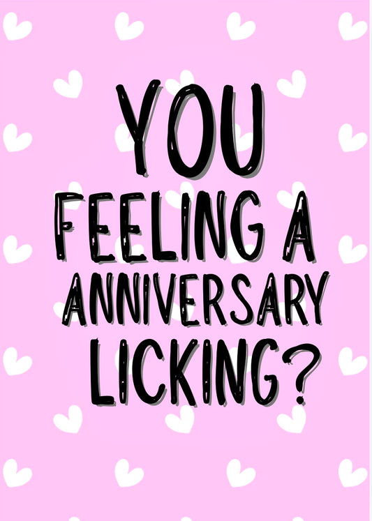 Anniversary Licking - Greeting Card