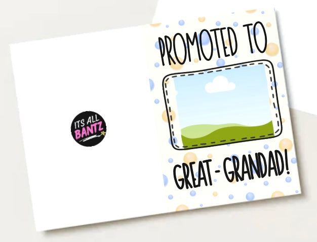Promoted To Great Grandad - Greeting Card