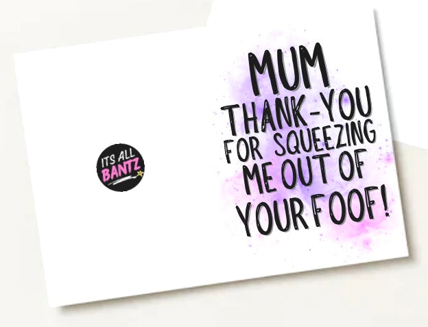 Mum Thank You - Greeting Card