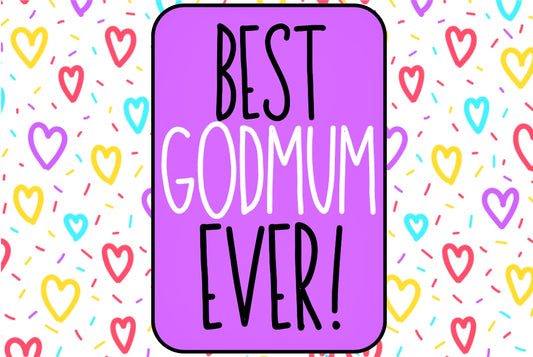 Best Godmum Ever - Wine Bottle Label