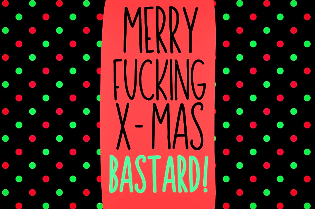 Merry Xmas Bastard - Wine Bottle Label