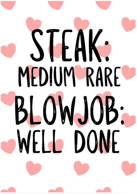 Blowjob Well Done -  Greeting Card