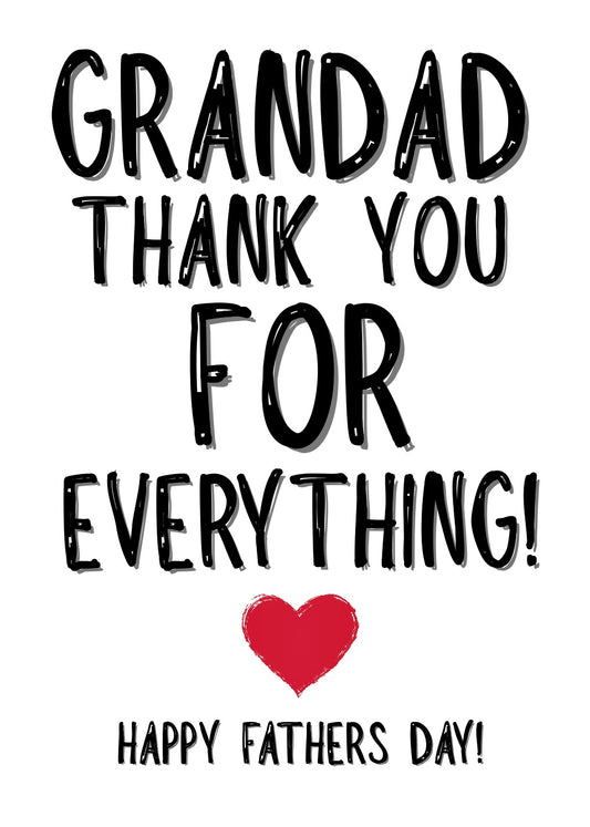 Grandad Thank You - Greeting Card