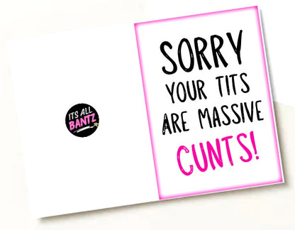 Tits Are Cunts -  Greeting Card