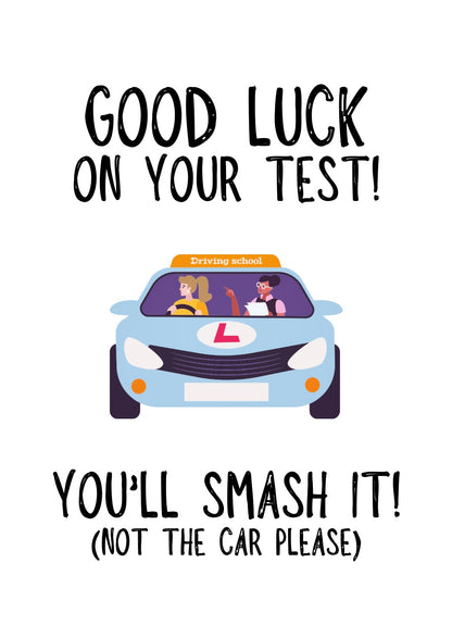 Good Luck Driving Test - Greeting Card