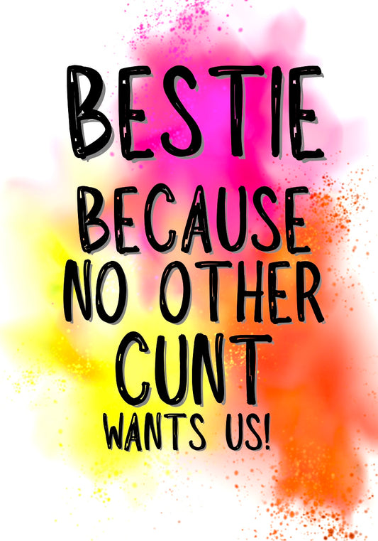 No Cunt Wants Us - Greeting Card