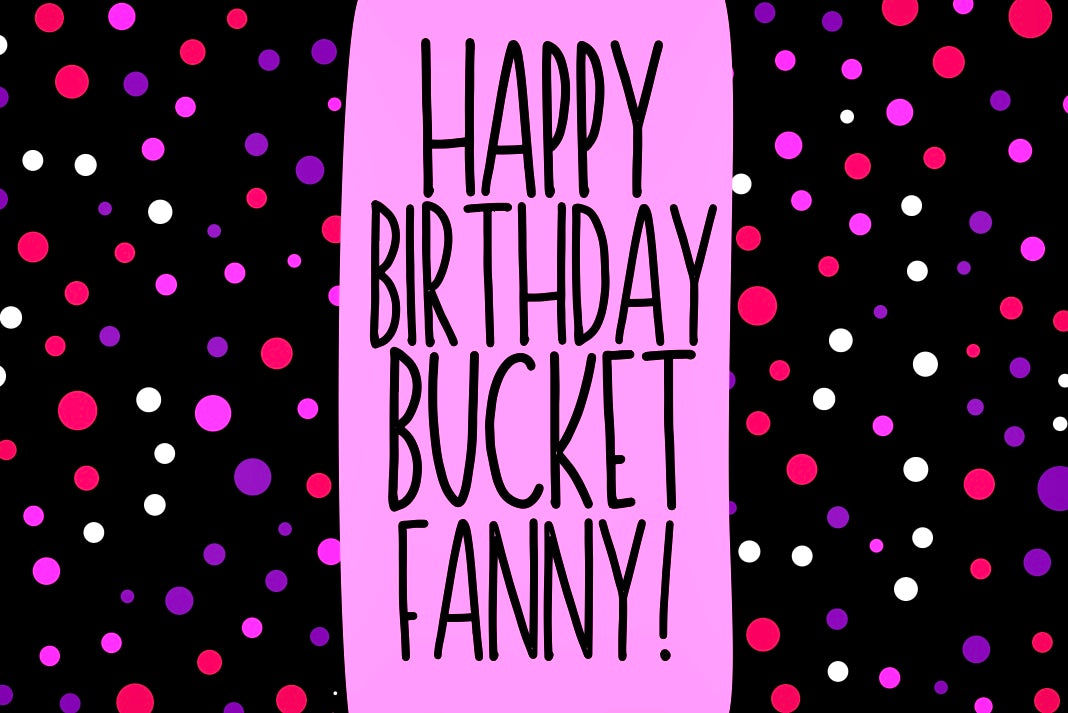 Happy Birthday Bucket Fanny - Wine Bottle Label
