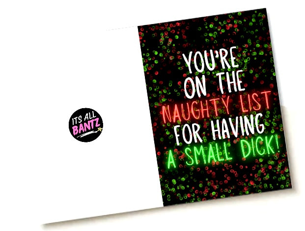 Naughty List Small Dick -  Greeting Card