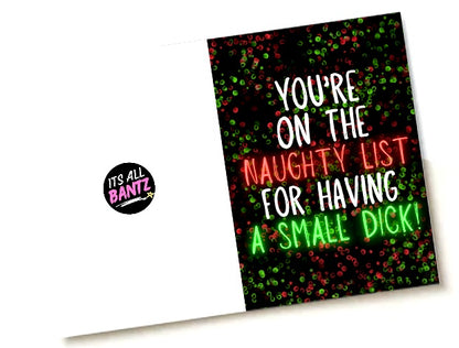 Naughty List Small Dick -  Greeting Card