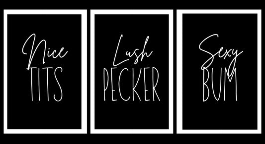 Tits Pecker Bum - Home Decor Print