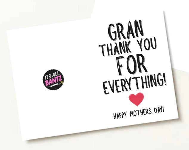 Gran Thank You - Greeting Card