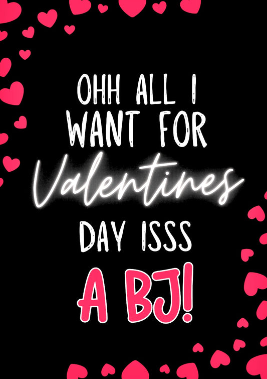 A BJ For Valentines - Greeting Card