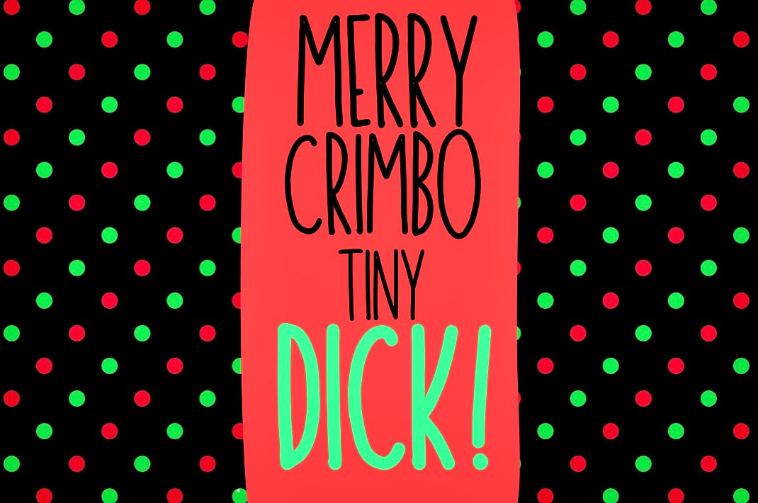 Merry Crimbo Tiny Dick - Wine Bottle Label