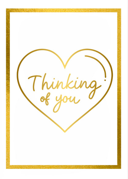 Thinking Of You Gold - Greeting Card